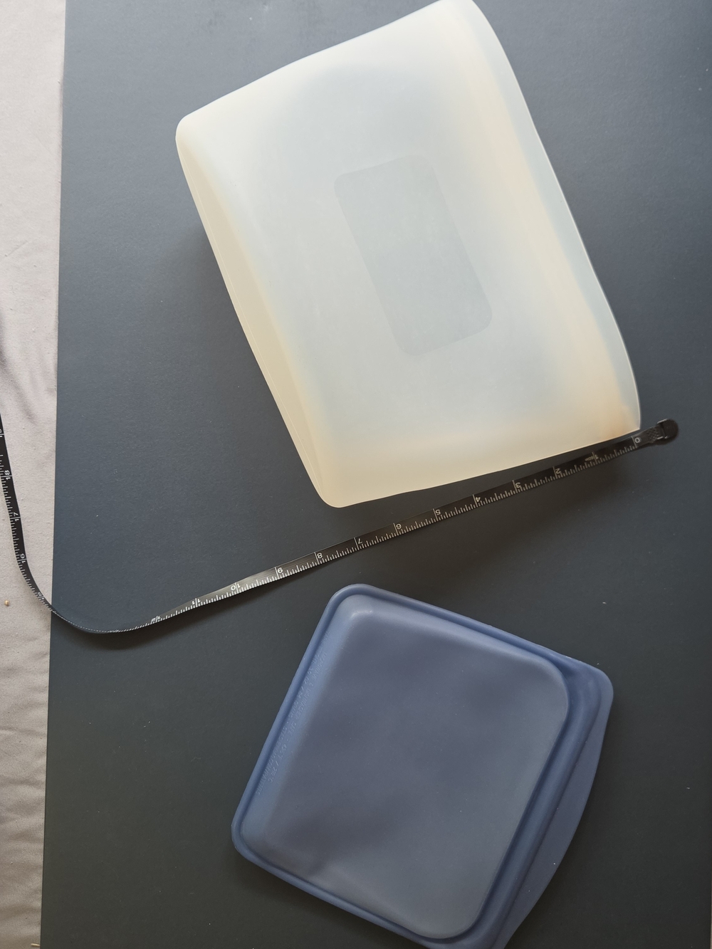 Silicone Food Storage Bags Set - Translucent White & Navy Blue